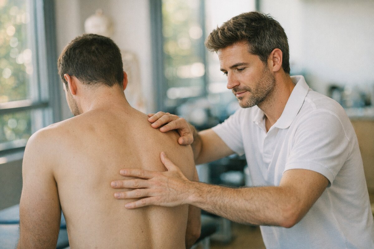 Osteópata en consulta con Homenichat